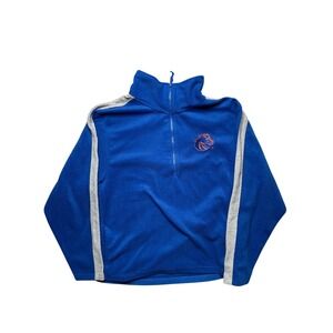Boise State Broncos Fleece Quarter Zip Pullover Blue Orange Logo mens Sz M‎